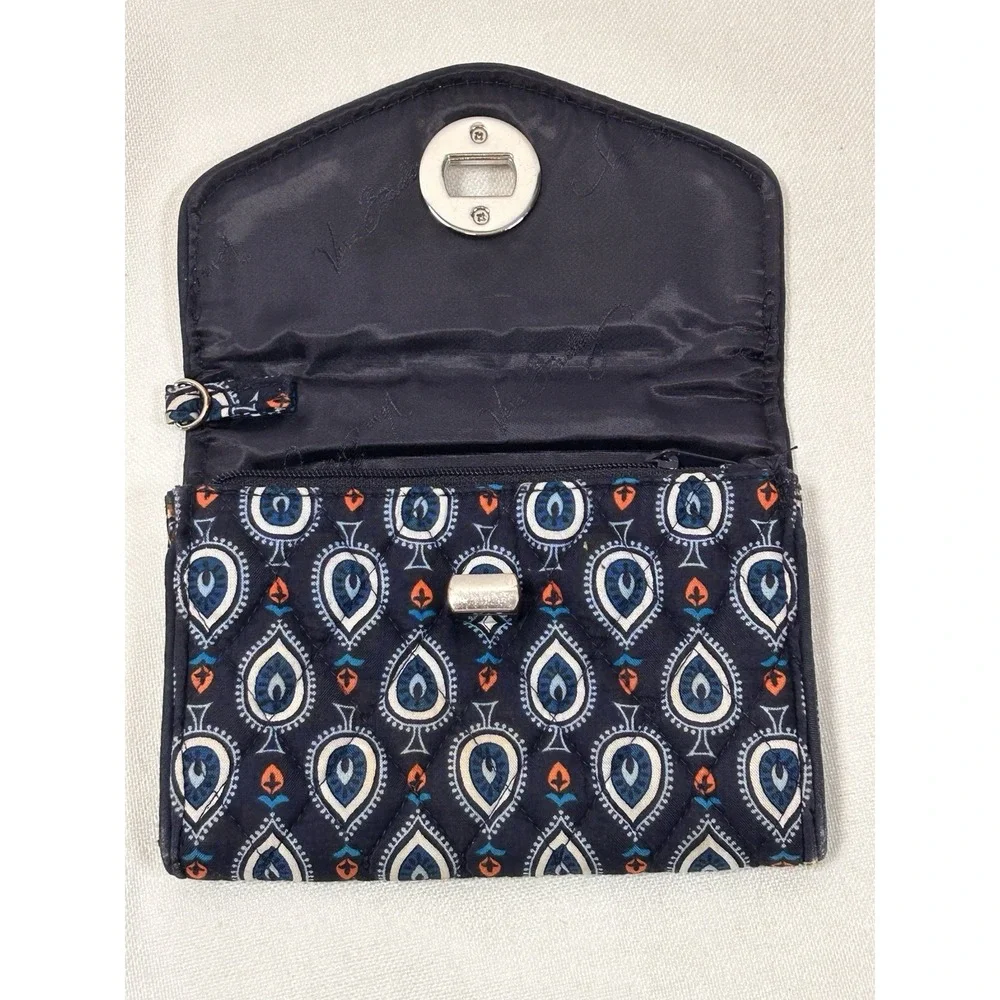 Vera Bradley Wallet Marrakesh Pattern Turn Lock Closure Blue Small
